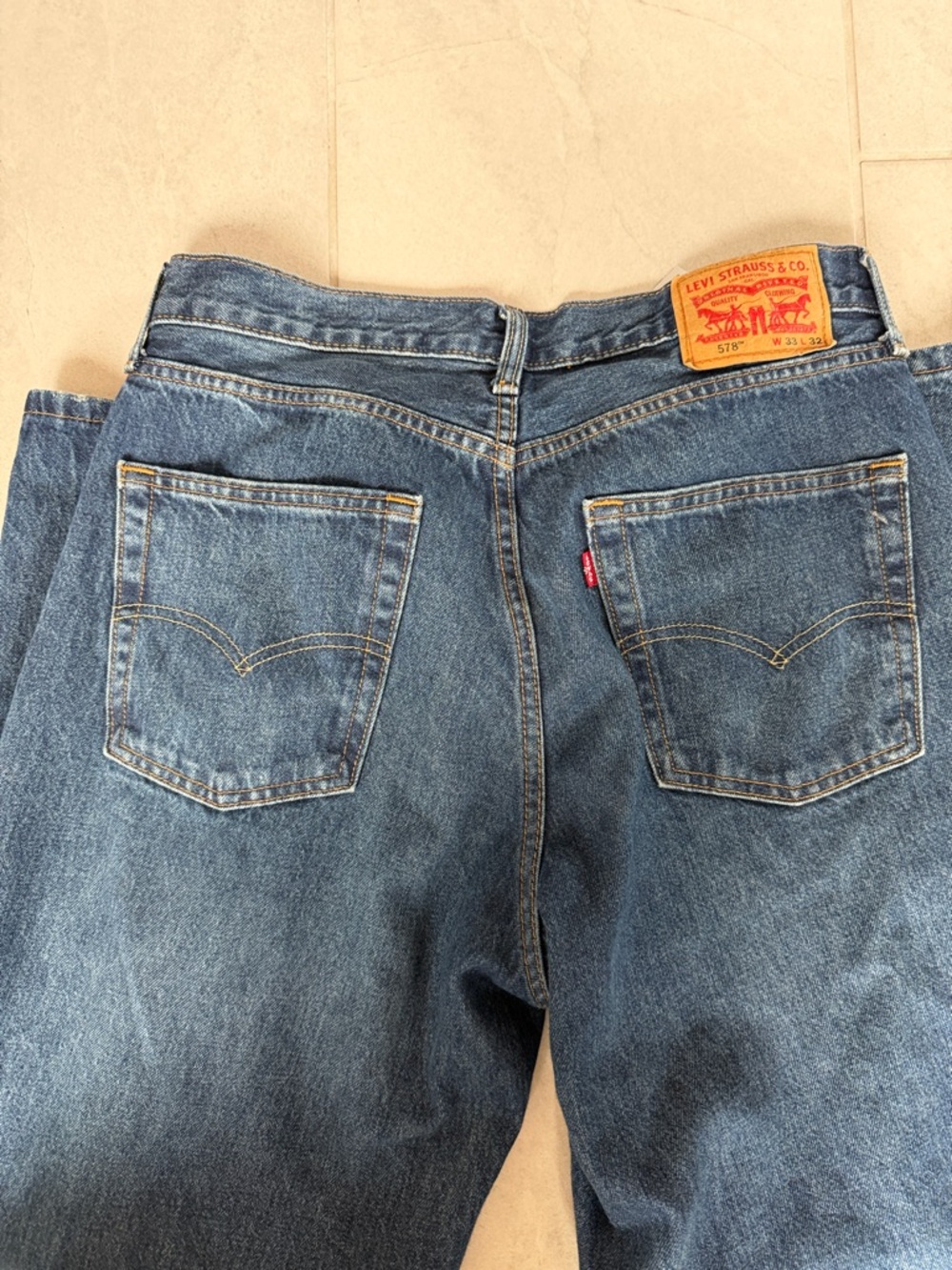 Levi's Baggy 578s - Dark Blue Jeans - Picture 3 of 4